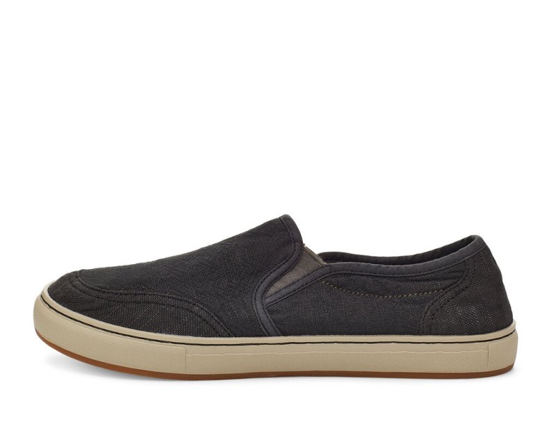 Sanuk Tideline Hemp Slip On Men's Shoes Black | Canada 230JPQ